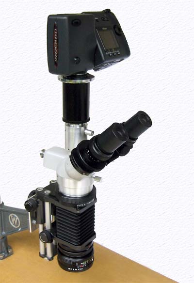 trinokulares Makroskop mit Coolpix 990